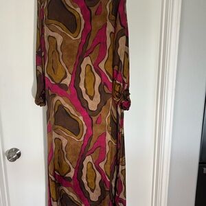 Elegant Multicolor Patterned Maxi Dress